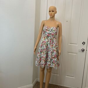 Ruby Rox Size 11 Sleeveless Floral Pink Yellow Purple Lined Netting Midi Dress